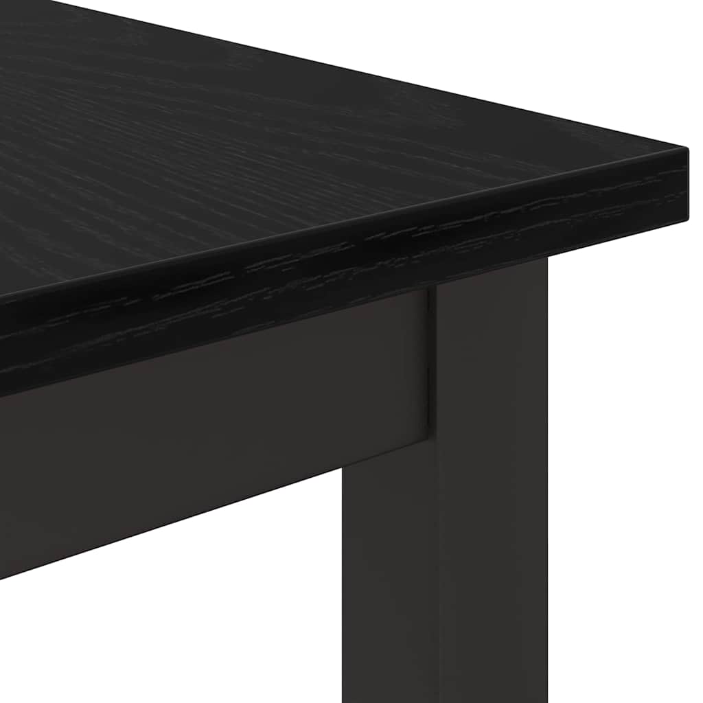 Tafel Zwart Eiken 80 x 50 x 76,5 cm Engineered hout en staal is nu te koop bij PeponiXL, paradijselijk wonen!