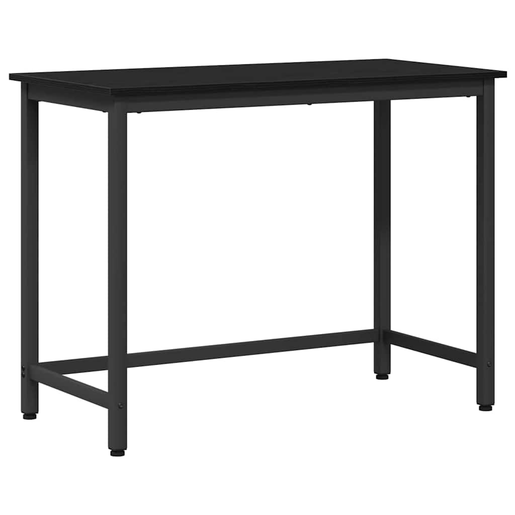 Tafel Zwart Eiken 80 x 50 x 76,5 cm Engineered hout en staal is nu te koop bij PeponiXL, paradijselijk wonen!
