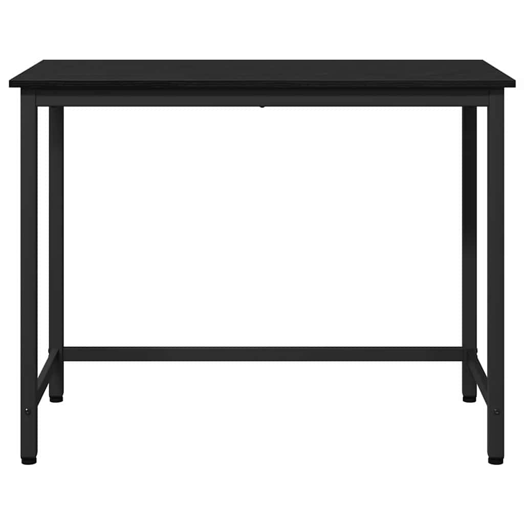 Tafel Zwart Eiken 80 x 50 x 76,5 cm Engineered hout en staal is nu te koop bij PeponiXL, paradijselijk wonen!