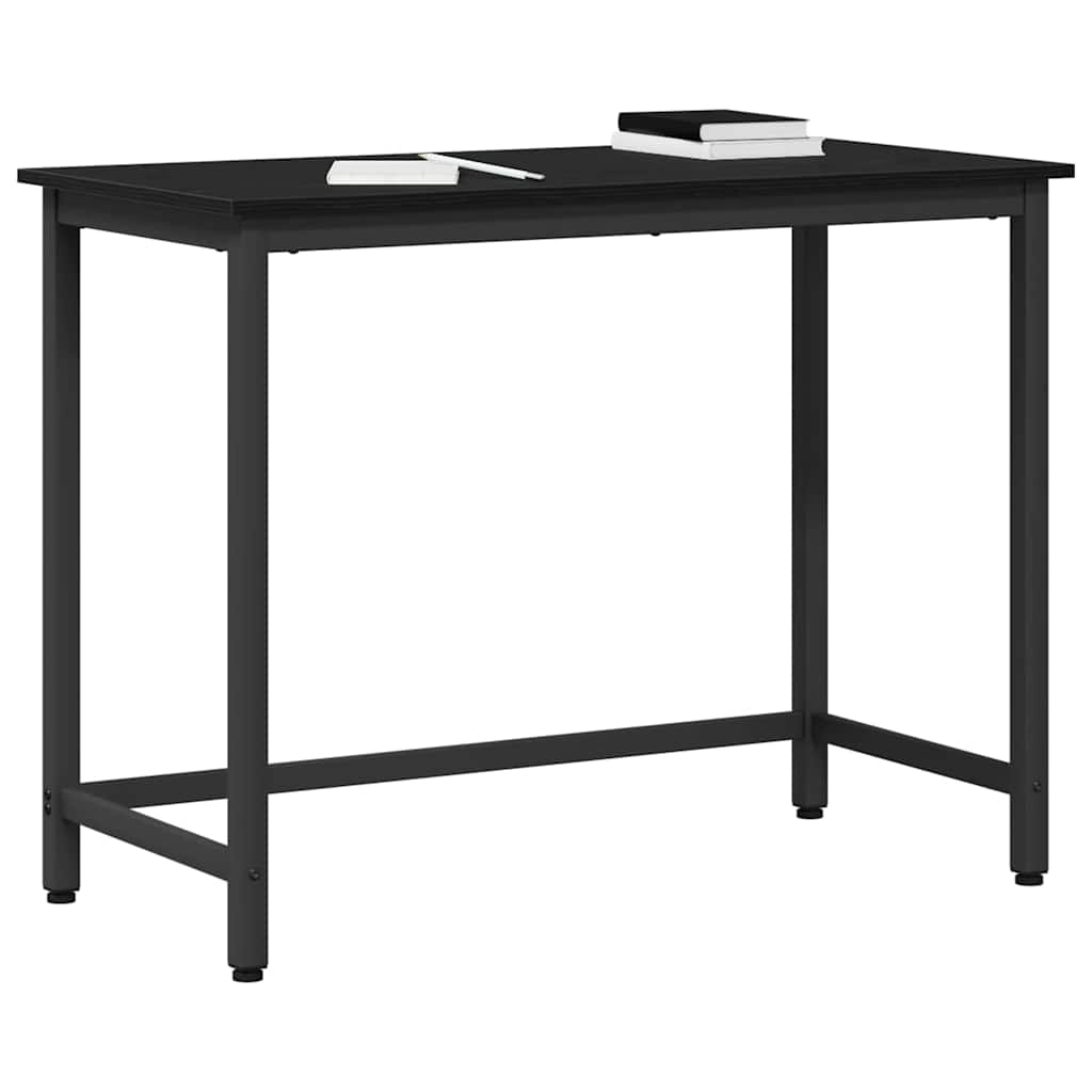 Tafel Zwart Eiken 80 x 50 x 76,5 cm Engineered hout en staal is nu te koop bij PeponiXL, paradijselijk wonen!