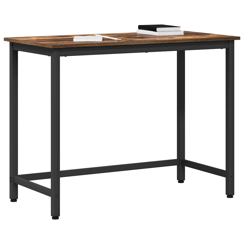 Tafel Gerookt eiken 80 x 50 x 76,5 cm Engineered hout en staal is nu te koop bij PeponiXL, paradijselijk wonen!
