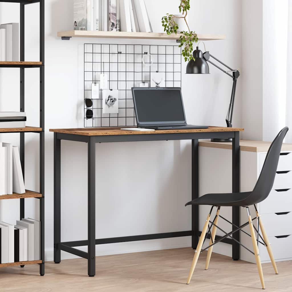 Tafel Oudhout 80 x 50 x 76,5 cm Engineered hout en staal is nu te koop bij PeponiXL, paradijselijk wonen!
