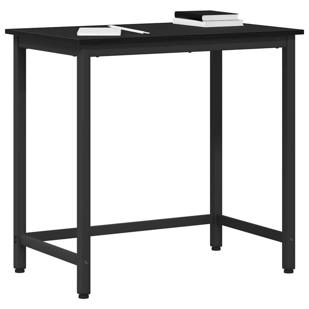 Tafel Zwart Eiken 100 x 50 x 76,5 cm Engineered hout en staal is nu te koop bij PeponiXL, paradijselijk wonen!