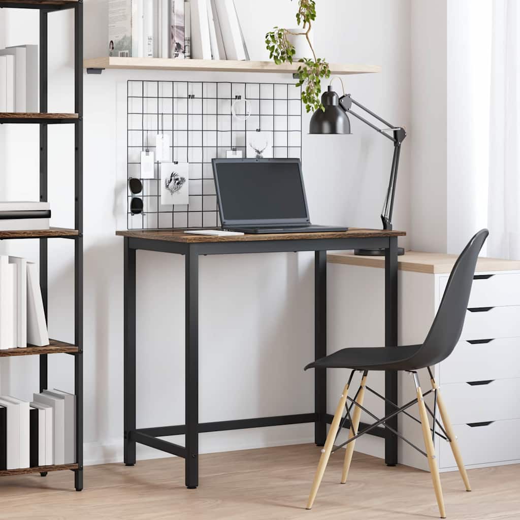 Tafel Gerookt eiken 100 x 50 x 76,5 cm Engineered hout en staal is nu te koop bij PeponiXL, paradijselijk wonen!