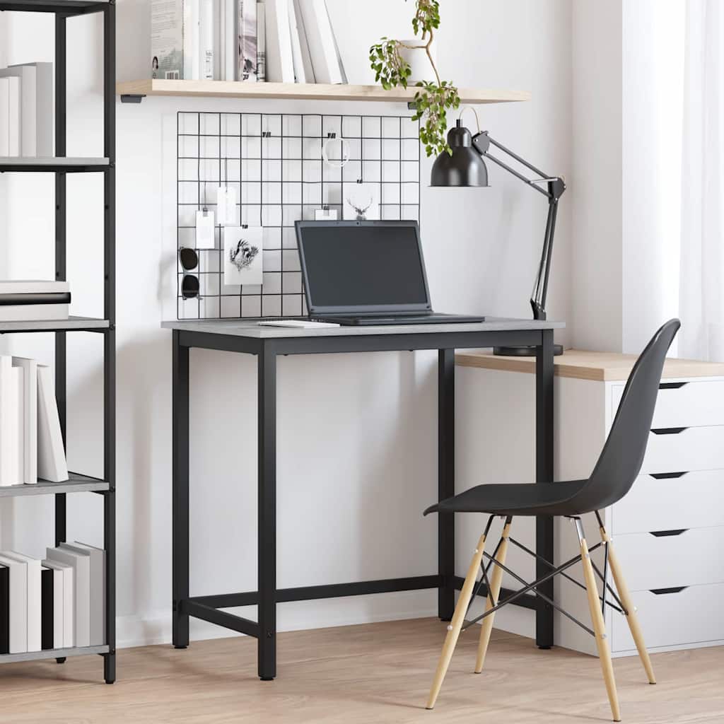 Tafel Grijs Sonoma 100 x 50 x 76,5 cm Engineered hout en staal is nu te koop bij PeponiXL, paradijselijk wonen!