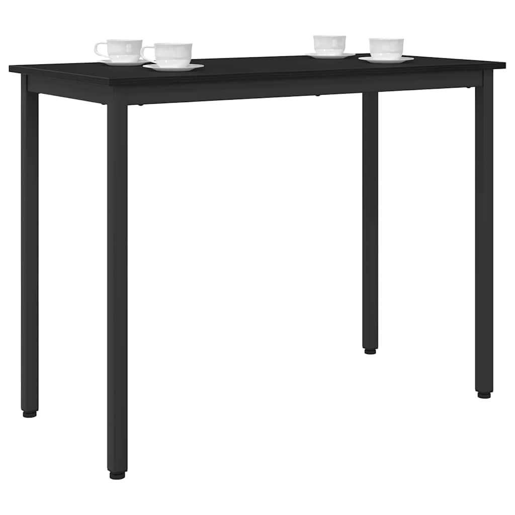 Tafel Zwart Eiken 100 x 50 x 76,5 cm Engineered hout en staal is nu te koop bij PeponiXL, paradijselijk wonen!