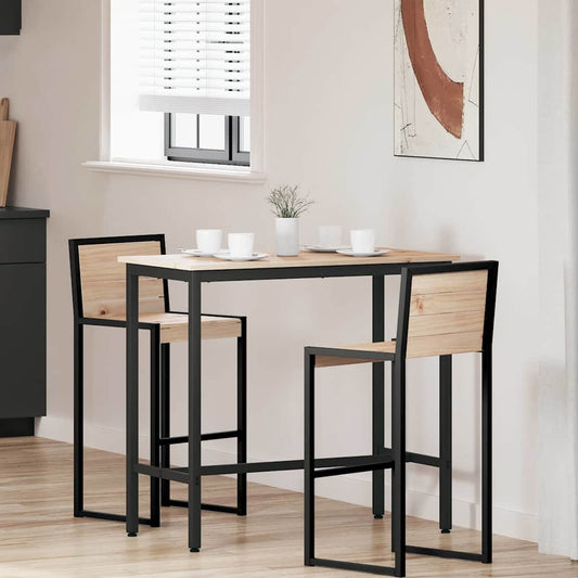 Tafel Naturel 100 x 50 x 91 cm Engineered hout en staal is nu te koop bij PeponiXL, paradijselijk wonen!
