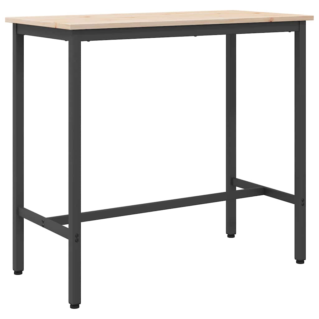 Tafel Naturel 100 x 50 x 91 cm Engineered hout en staal is nu te koop bij PeponiXL, paradijselijk wonen!