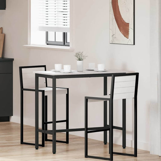 Tafel Wit 100 x 50 x 91 cm Engineered hout en staal is nu te koop bij PeponiXL, paradijselijk wonen!