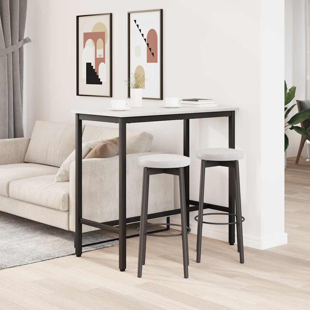 Tafel Wit 100 x 50 x 91 cm Engineered hout en staal is nu te koop bij PeponiXL, paradijselijk wonen!