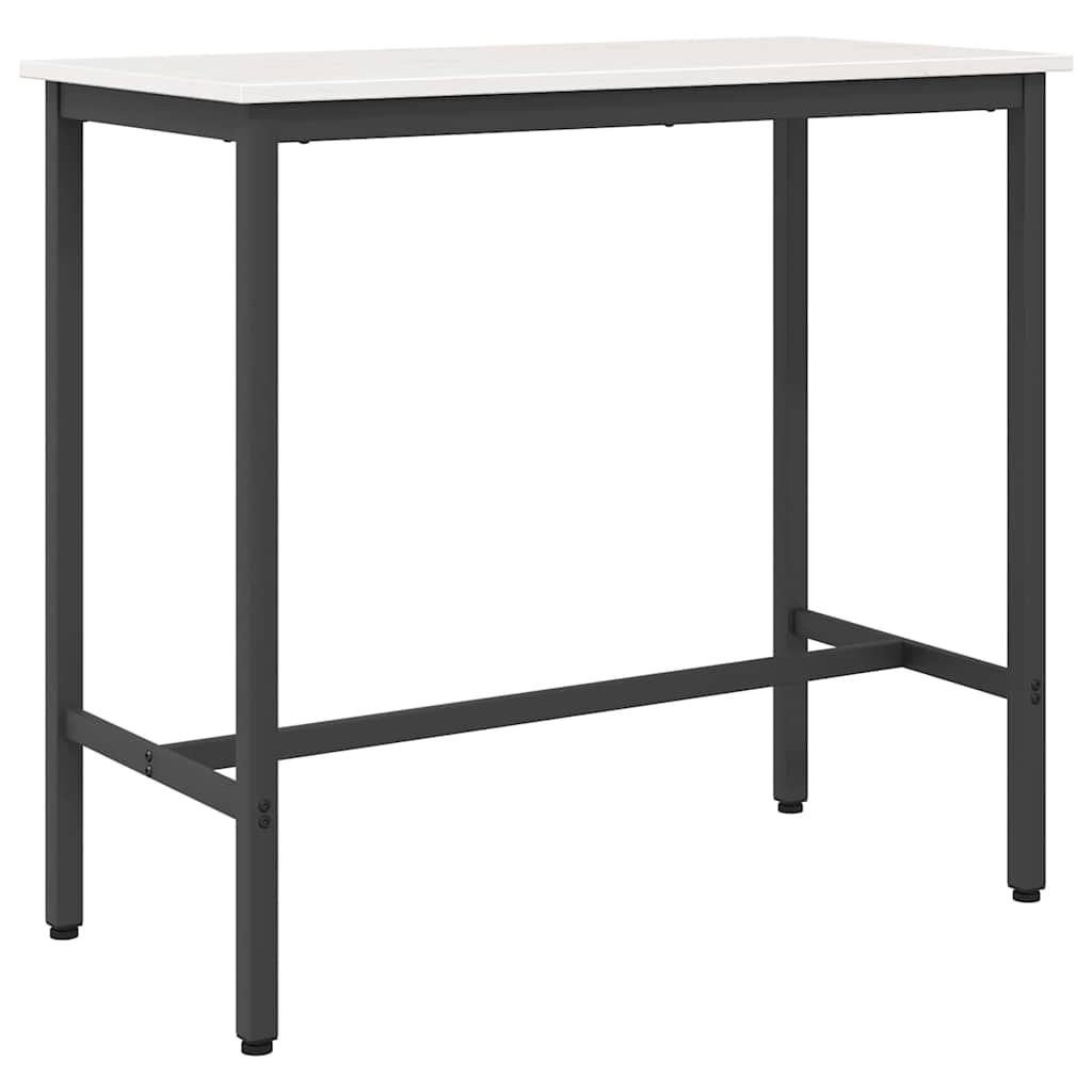 Tafel Wit 100 x 50 x 91 cm Engineered hout en staal is nu te koop bij PeponiXL, paradijselijk wonen!