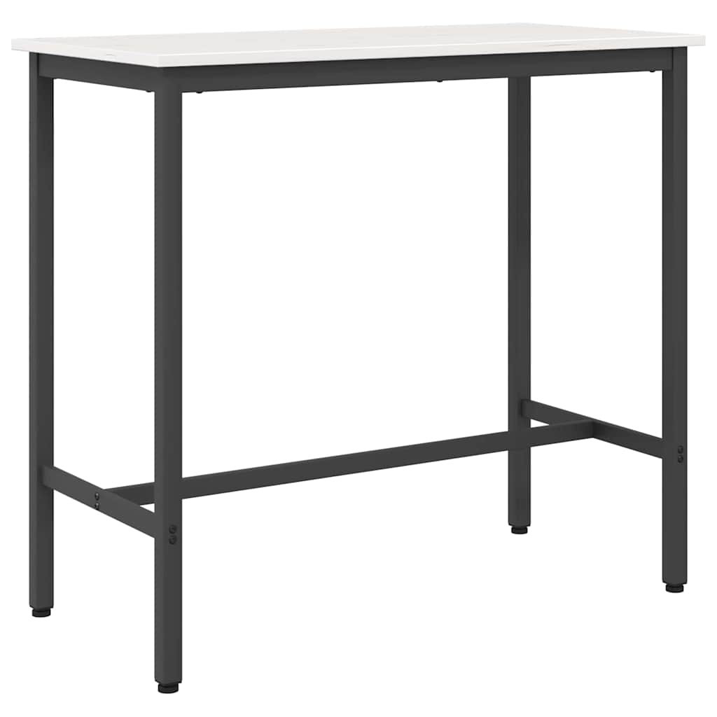 Tafel Wit 100 x 50 x 91 cm Engineered hout en staal is nu te koop bij PeponiXL, paradijselijk wonen!