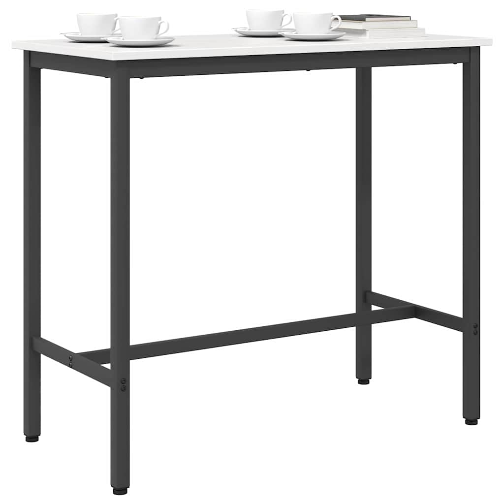 Tafel Wit 100 x 50 x 91 cm Engineered hout en staal is nu te koop bij PeponiXL, paradijselijk wonen!