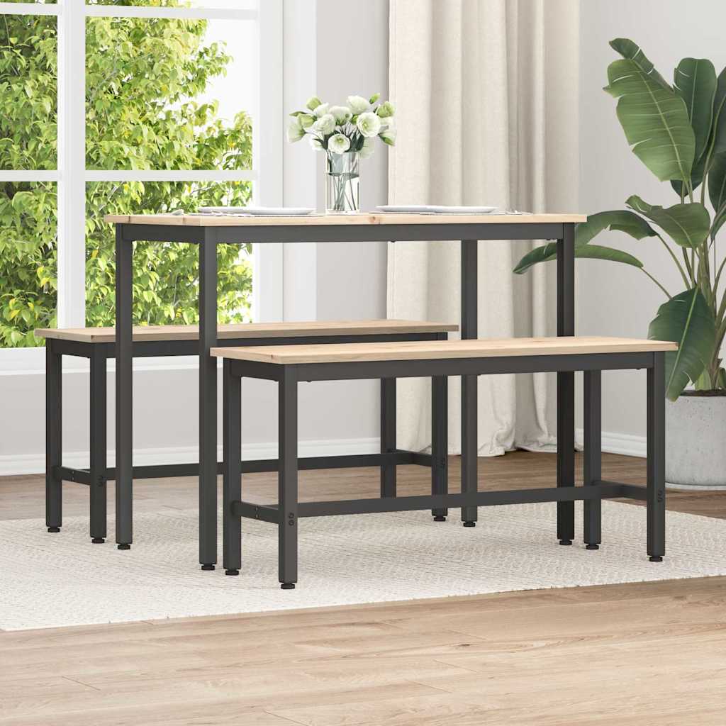 Eetbanken 2 pcs Naturel 100 x 32,5 x 49 cm Massief grenenhout is nu te koop bij PeponiXL, paradijselijk wonen!