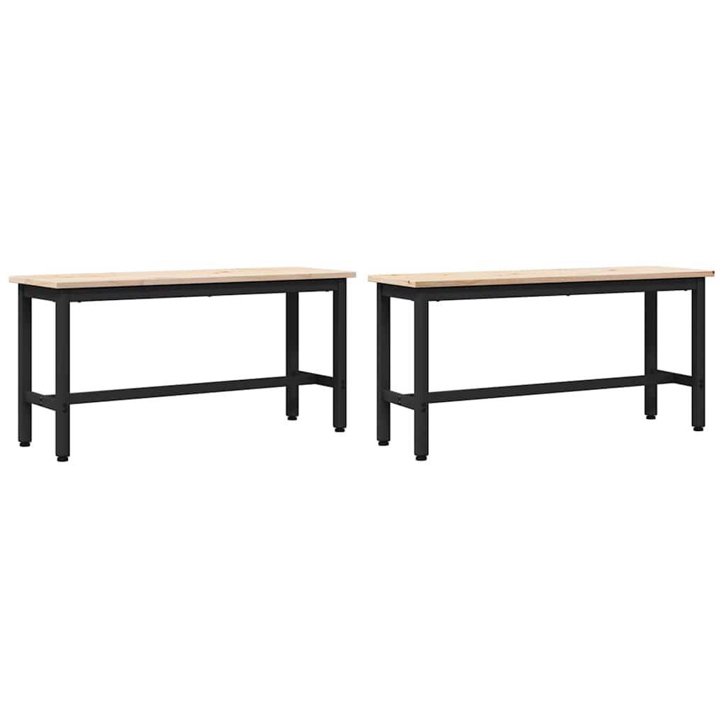 Eetbanken 2 pcs Naturel 100 x 32,5 x 49 cm Massief grenenhout is nu te koop bij PeponiXL, paradijselijk wonen!