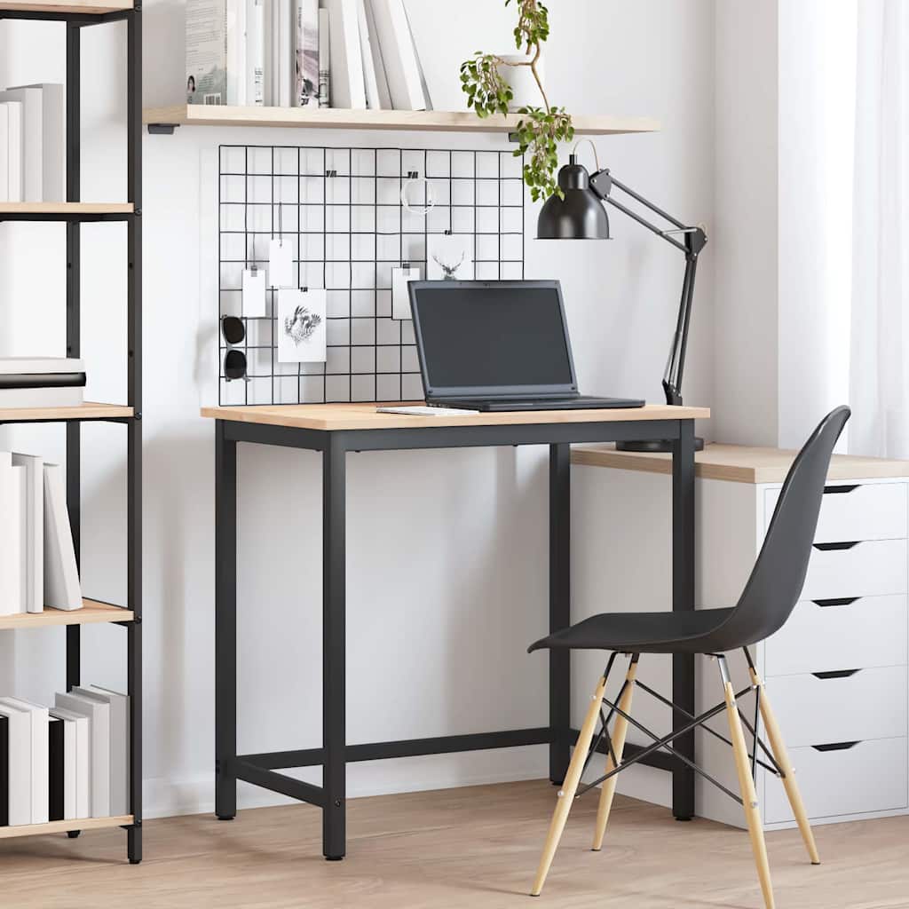 Tafel Naturel 80 x 50 x 77 cm Engineered hout en staal is nu te koop bij PeponiXL, paradijselijk wonen!