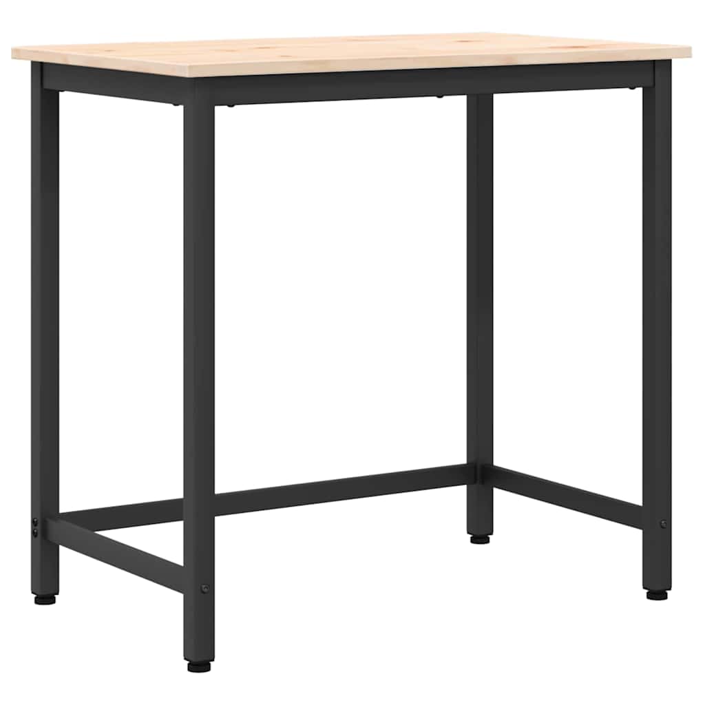 Tafel Naturel 80 x 50 x 77 cm Engineered hout en staal is nu te koop bij PeponiXL, paradijselijk wonen!