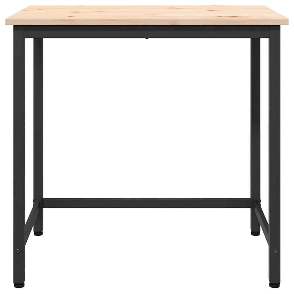 Tafel Naturel 80 x 50 x 77 cm Engineered hout en staal is nu te koop bij PeponiXL, paradijselijk wonen!