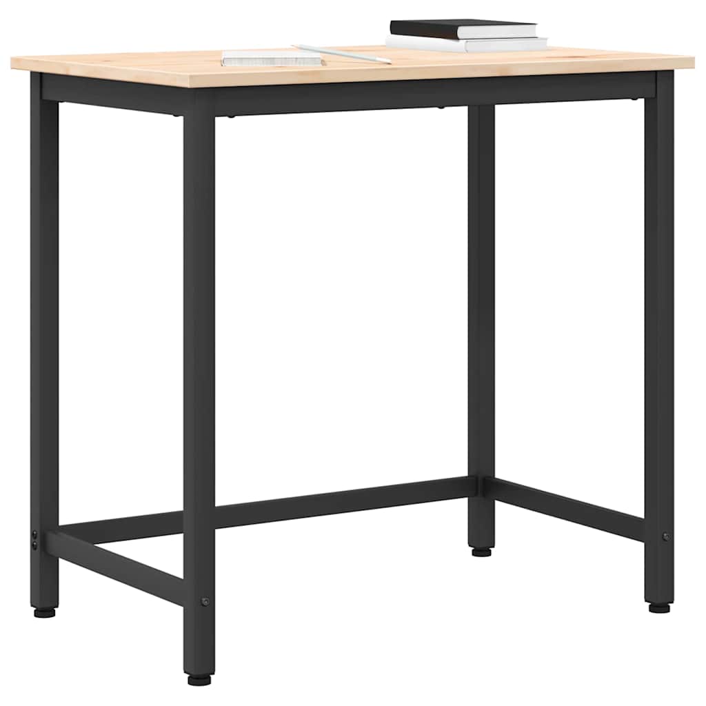 Tafel Naturel 80 x 50 x 77 cm Engineered hout en staal is nu te koop bij PeponiXL, paradijselijk wonen!