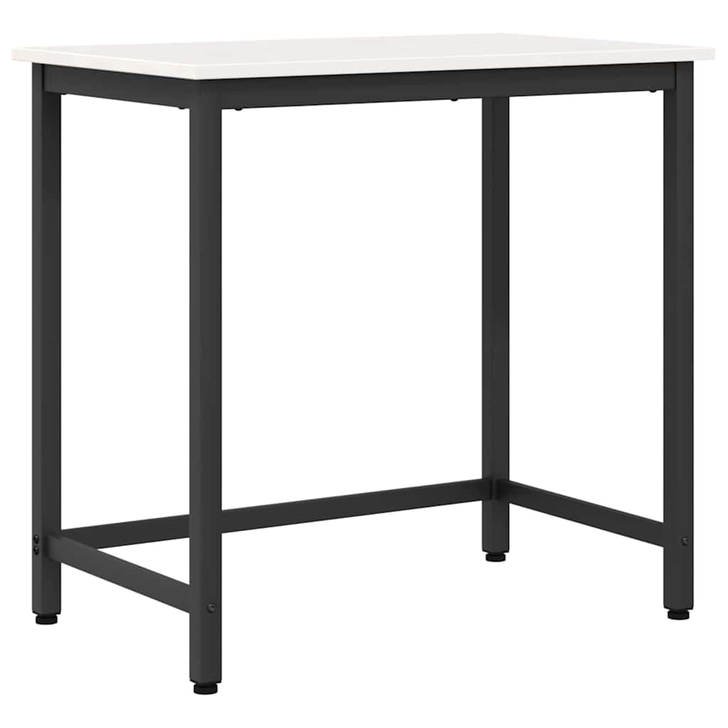 Tafel Wit 80 x 50 x 77 cm Engineered hout en staal is nu te koop bij PeponiXL, paradijselijk wonen!