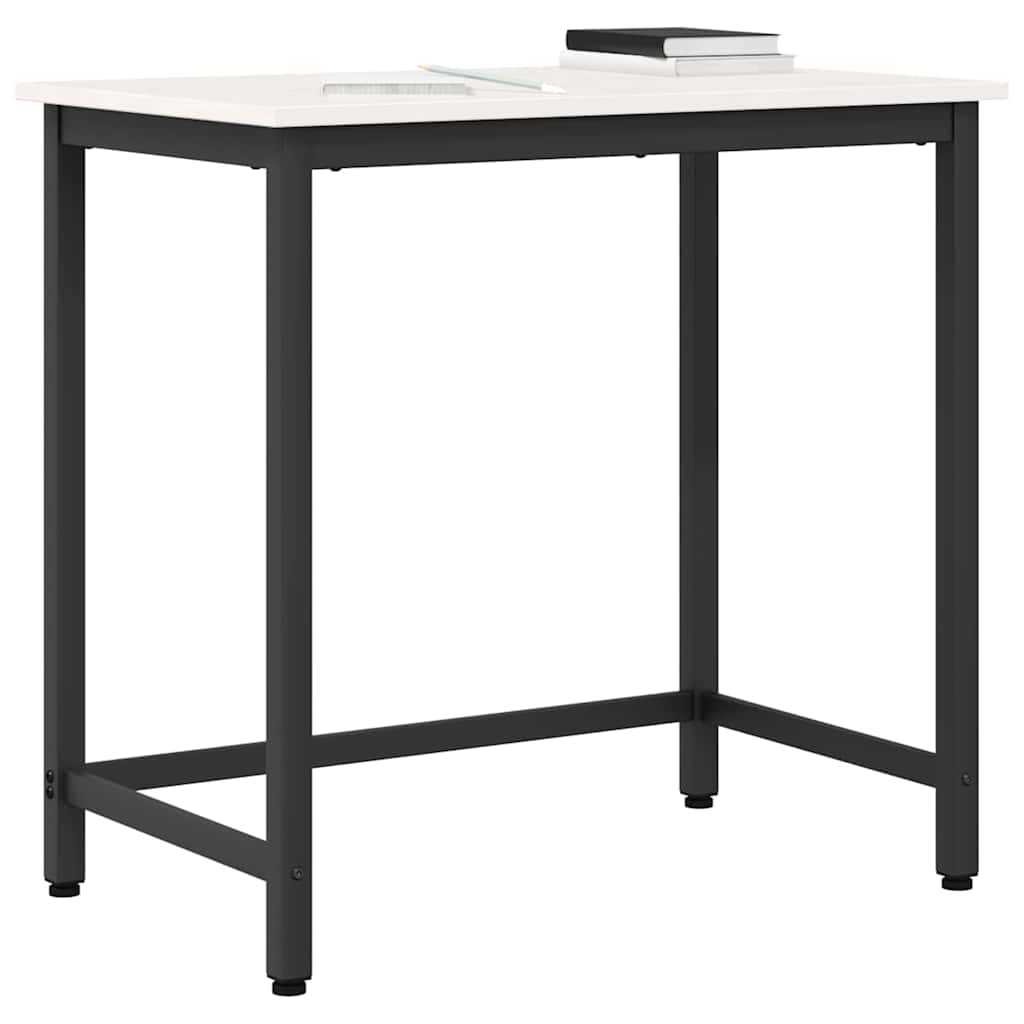 Tafel Wit 80 x 50 x 77 cm Engineered hout en staal is nu te koop bij PeponiXL, paradijselijk wonen!