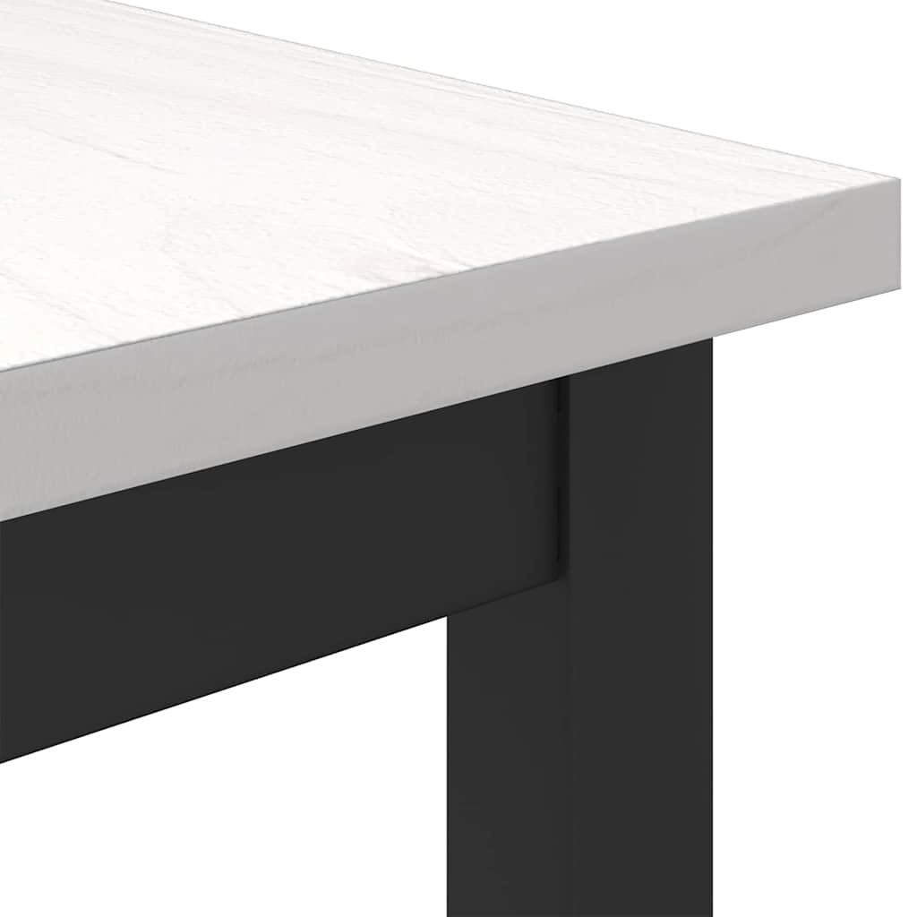 Tafel Wit 100 x 50 x 77 cm Engineered hout en staal is nu te koop bij PeponiXL, paradijselijk wonen!