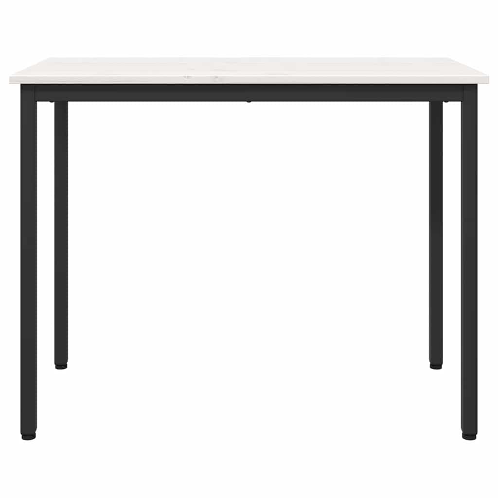 Tafel Wit 100 x 50 x 77 cm Engineered hout en staal is nu te koop bij PeponiXL, paradijselijk wonen!