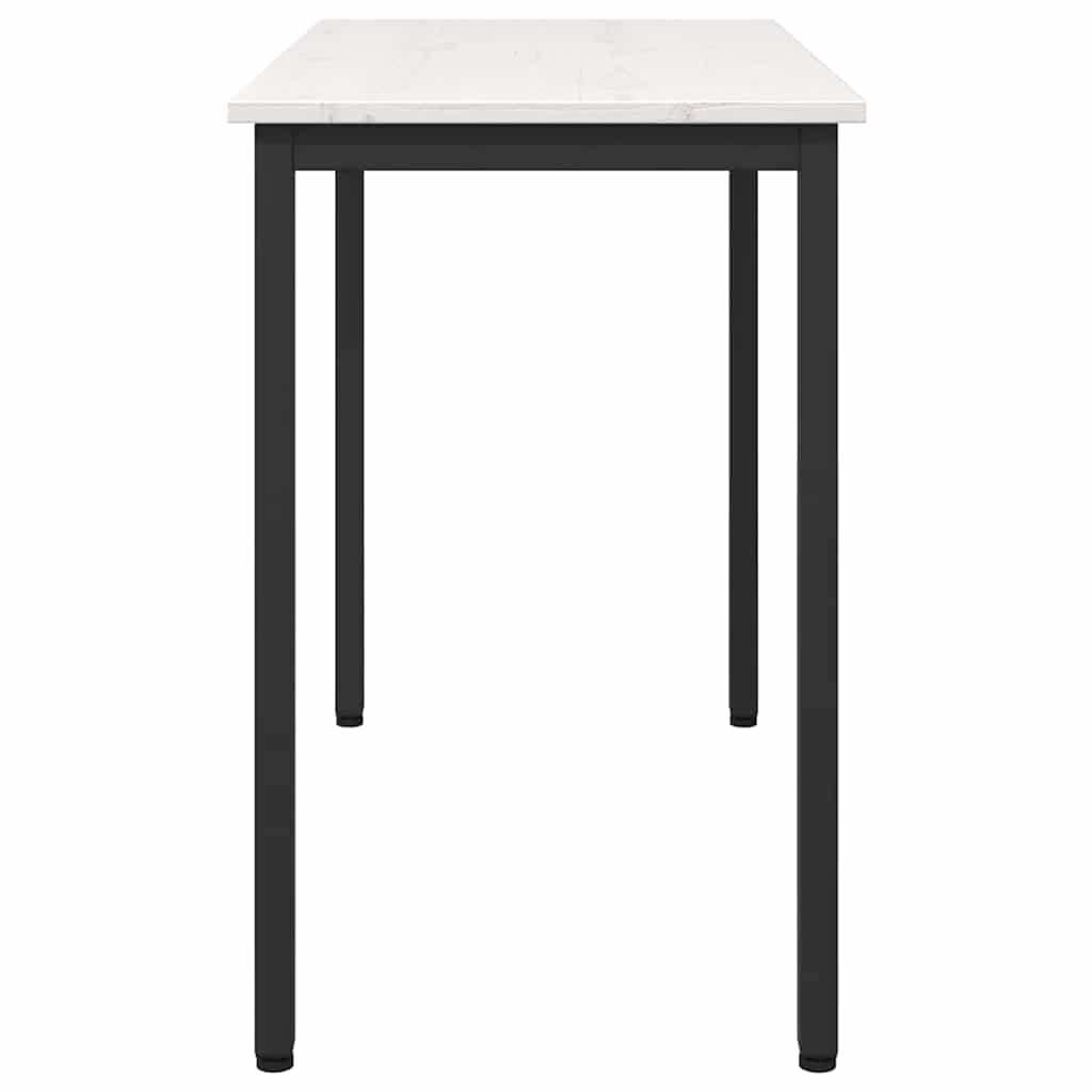 Tafel Wit 100 x 50 x 77 cm Engineered hout en staal is nu te koop bij PeponiXL, paradijselijk wonen!