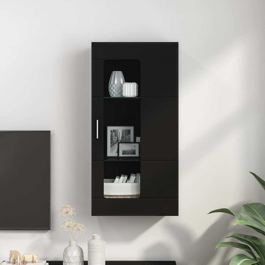 Houten Kast met opslag Zwart 50 x 29 x 100 cm Bewerkt hout is nu te koop bij PeponiXL, paradijselijk wonen!