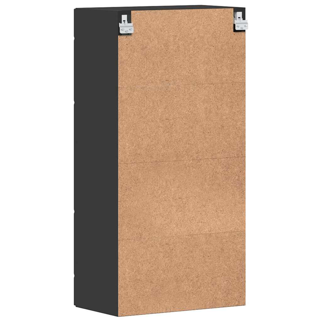 Houten Kast met opslag Zwart 50 x 29 x 100 cm Bewerkt hout is nu te koop bij PeponiXL, paradijselijk wonen!
