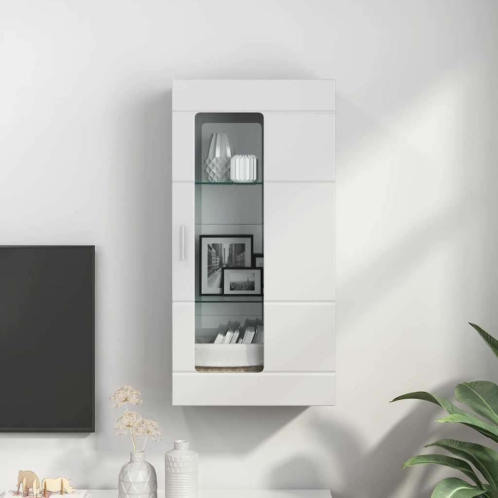 Houten Kast Hoogglans wit 50 x 29 x 100 cm Bewerkt hout is nu te koop bij PeponiXL, paradijselijk wonen!