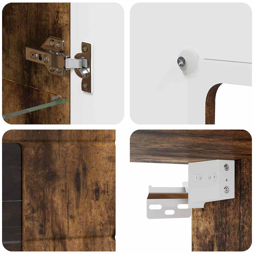 Houten Kast Gerookt eiken 50 x 29 x 100 cm Bewerkt hout is nu te koop bij PeponiXL, paradijselijk wonen!