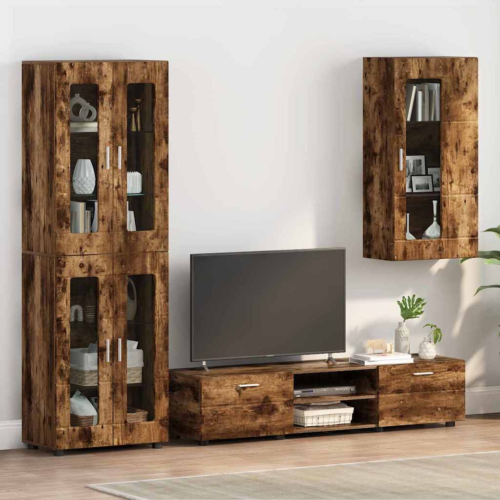 Houten Kast Gerookt eiken 50 x 29 x 100 cm Bewerkt hout is nu te koop bij PeponiXL, paradijselijk wonen!
