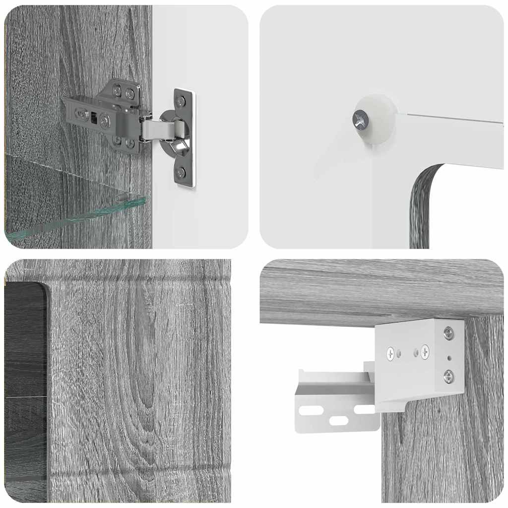 Houten Kast Grijs Sonoma 50 x 29 x 100 cm Bewerkt hout is nu te koop bij PeponiXL, paradijselijk wonen!