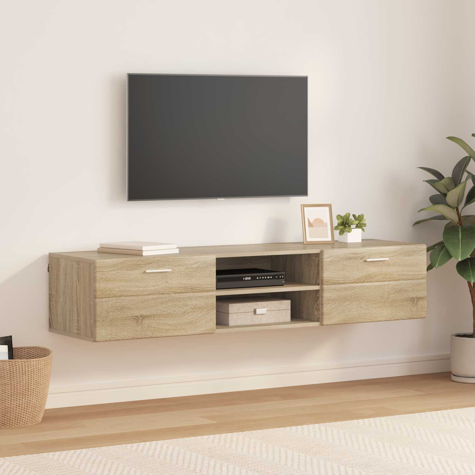 Houten Kast met lade Sonoma Eiken 150 x 39 x 30 cm Bewerkt hout is nu te koop bij PeponiXL, paradijselijk wonen!