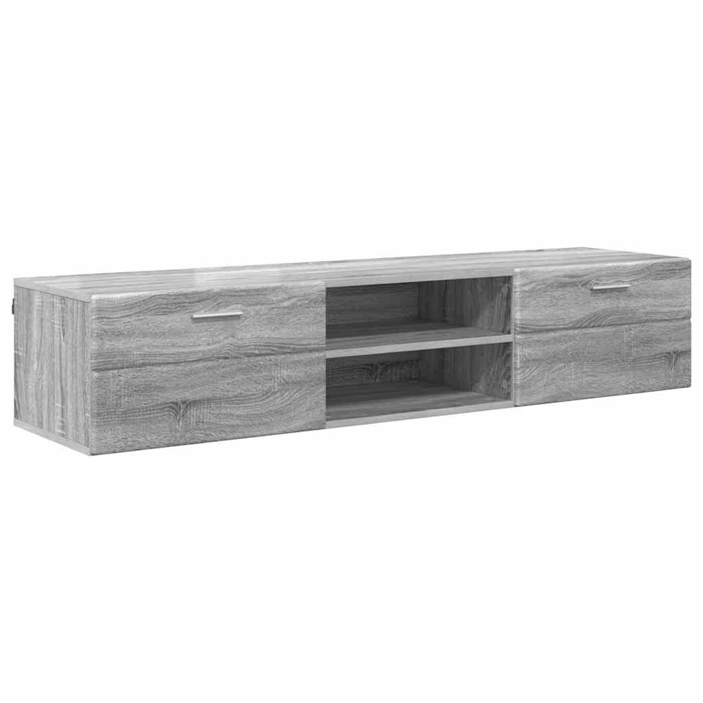Houten Kast met lade Grijs Sonoma 150 x 39 x 30 cm Bewerkt hout is nu te koop bij PeponiXL, paradijselijk wonen!