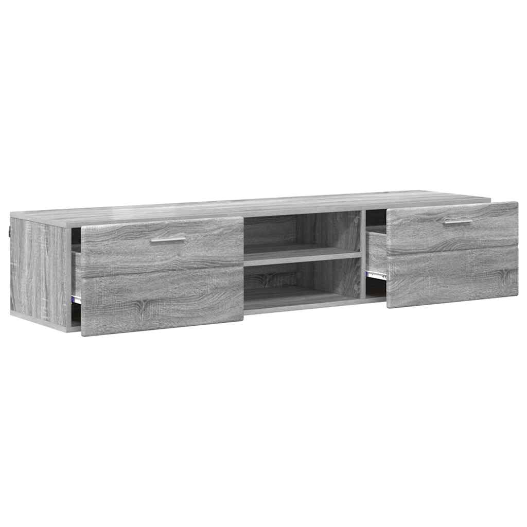 Houten Kast met lade Grijs Sonoma 150 x 39 x 30 cm Bewerkt hout is nu te koop bij PeponiXL, paradijselijk wonen!