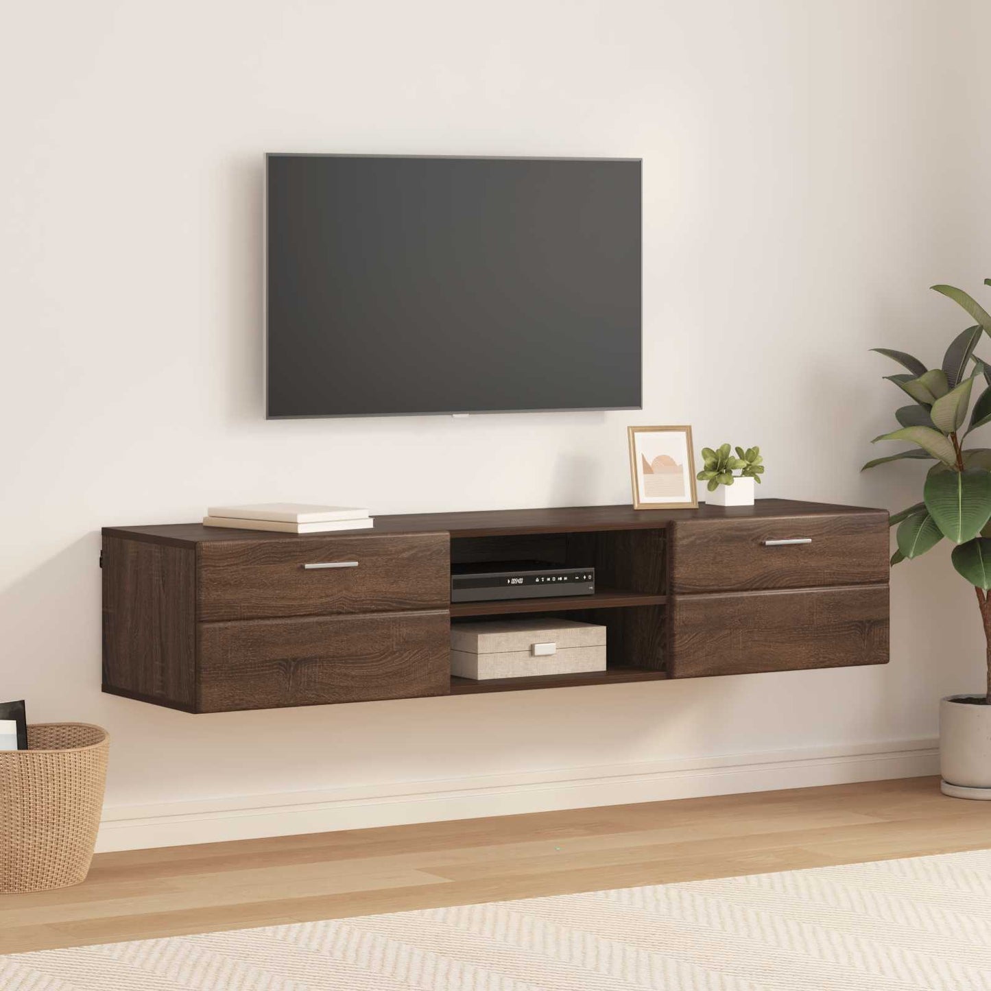 Houten Kast 150 x 39 x 30 cm Bruin Eiken Bewerkt hout