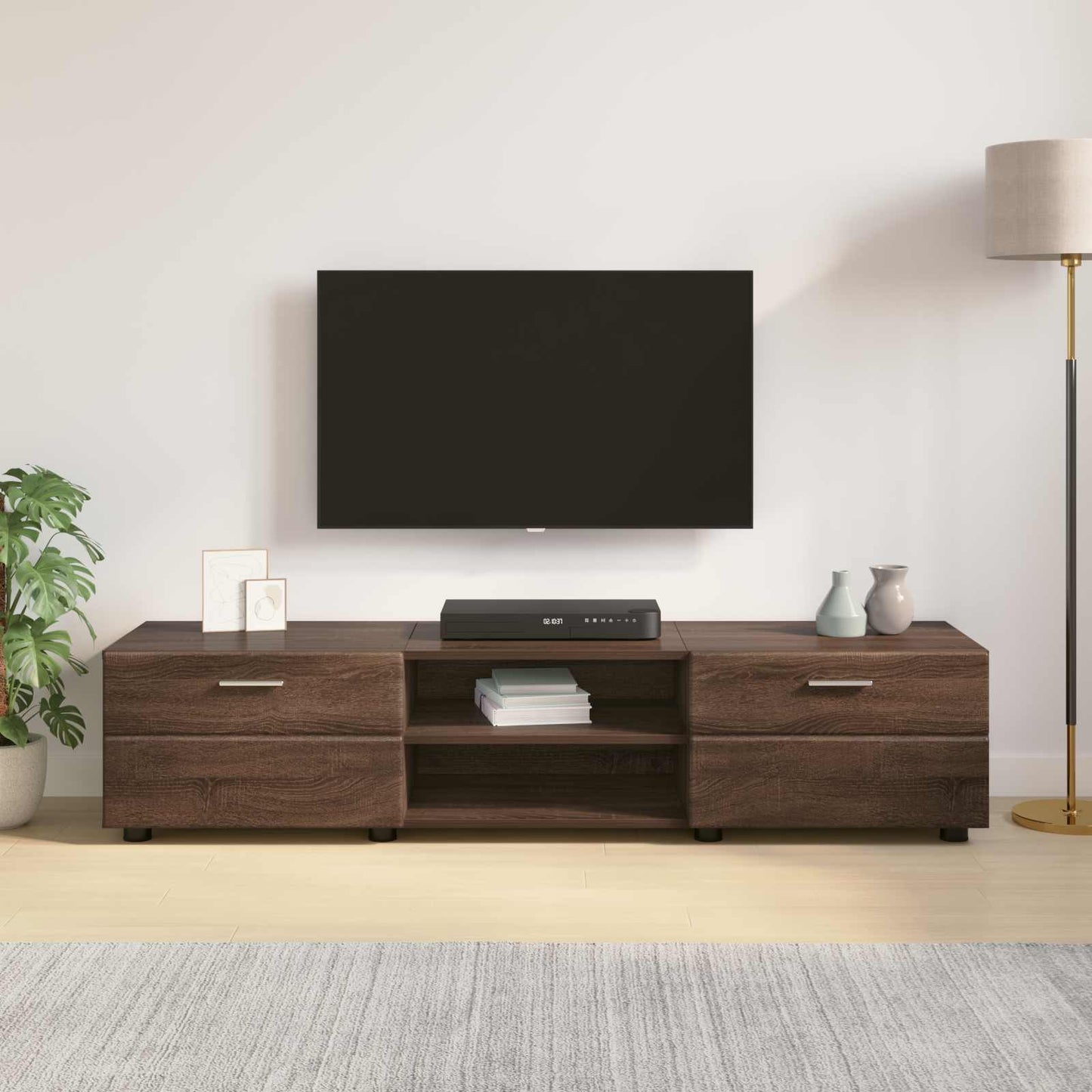 Houten Kast 150 x 39 x 30 cm Bruin Eiken Bewerkt hout