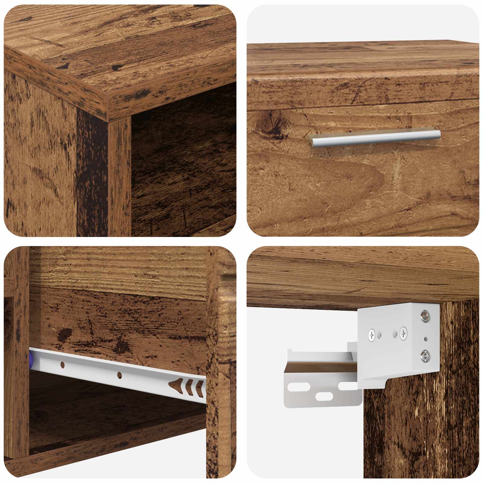 Houten Kast met lade Oudhout 150 x 39 x 30 cm Bewerkt hout is nu te koop bij PeponiXL, paradijselijk wonen!