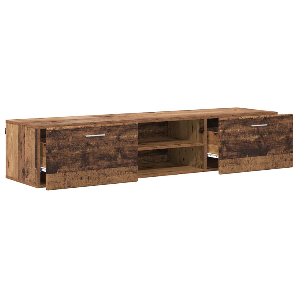 Houten Kast met lade Oudhout 150 x 39 x 30 cm Bewerkt hout is nu te koop bij PeponiXL, paradijselijk wonen!