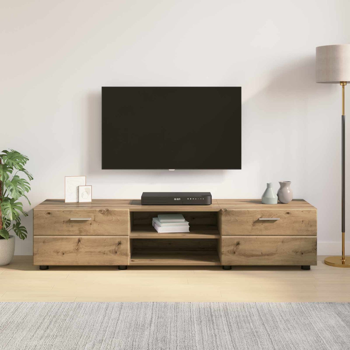 Houten Kast 150 x 39 x 30 cm Artisan Eiken Bewerkt hout is nu te koop bij PeponiXL, paradijselijk wonen!