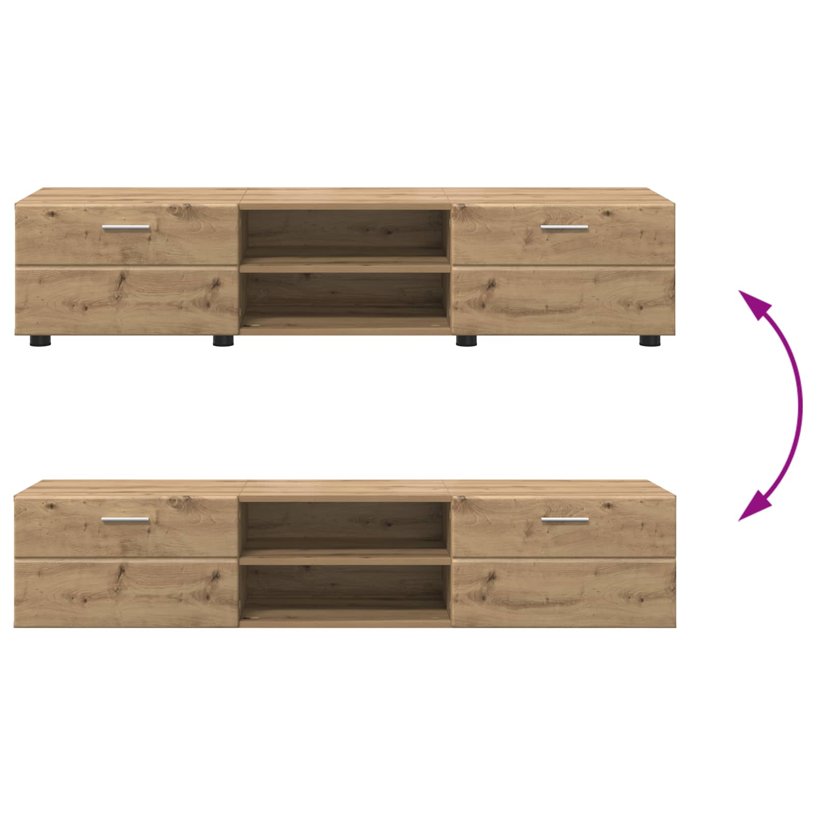 Houten Kast 150 x 39 x 30 cm Artisan Eiken Bewerkt hout is nu te koop bij PeponiXL, paradijselijk wonen!