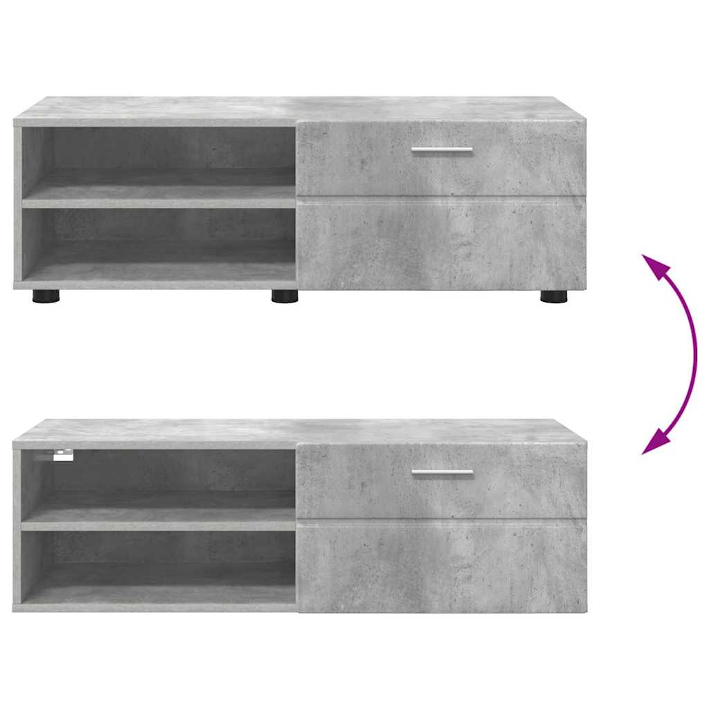 Houten Kast Beton Grijs 100,5 x 39 x 30 cm Bewerkt hout is nu te koop bij PeponiXL, paradijselijk wonen!