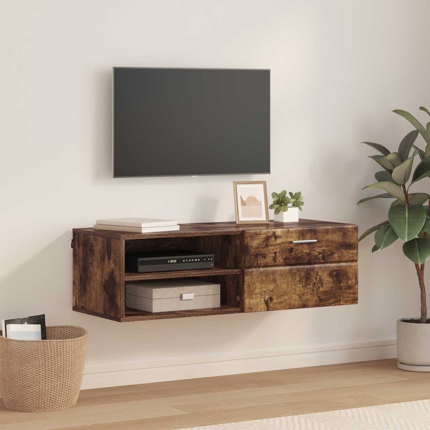 Houten Kast Gerookt eiken 100,5 x 39 x 30 cm Bewerkt hout is nu te koop bij PeponiXL, paradijselijk wonen!