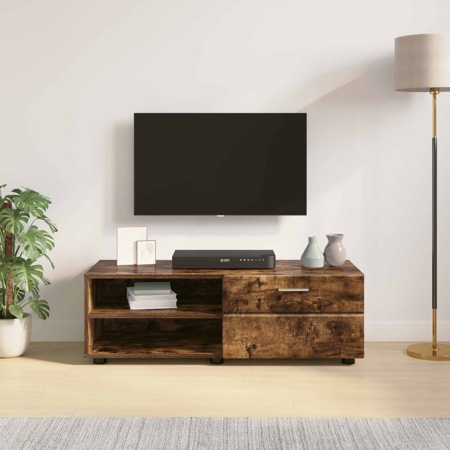 Houten Kast Gerookt eiken 100,5 x 39 x 30 cm Bewerkt hout is nu te koop bij PeponiXL, paradijselijk wonen!
