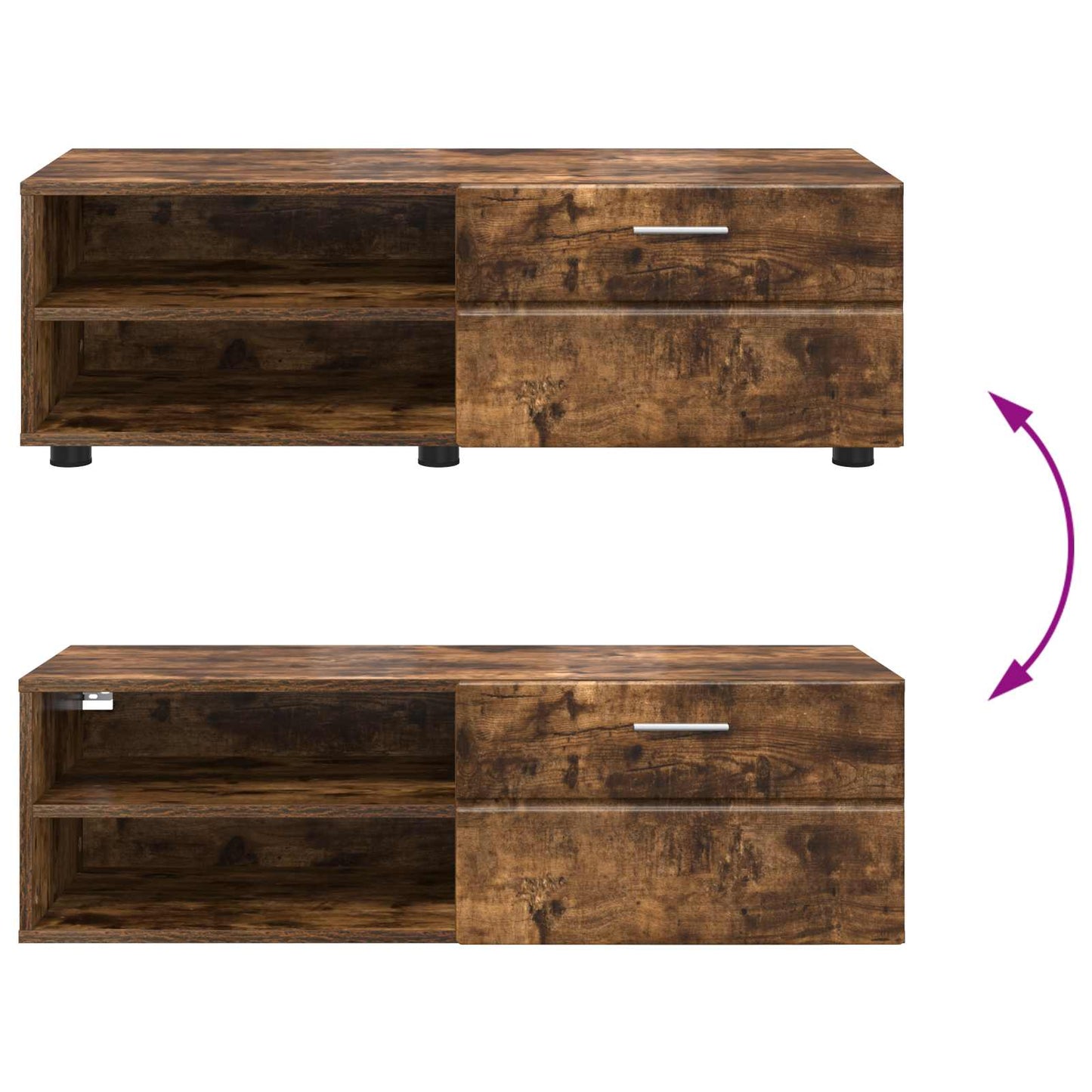 Houten Kast Gerookt eiken 100,5 x 39 x 30 cm Bewerkt hout is nu te koop bij PeponiXL, paradijselijk wonen!