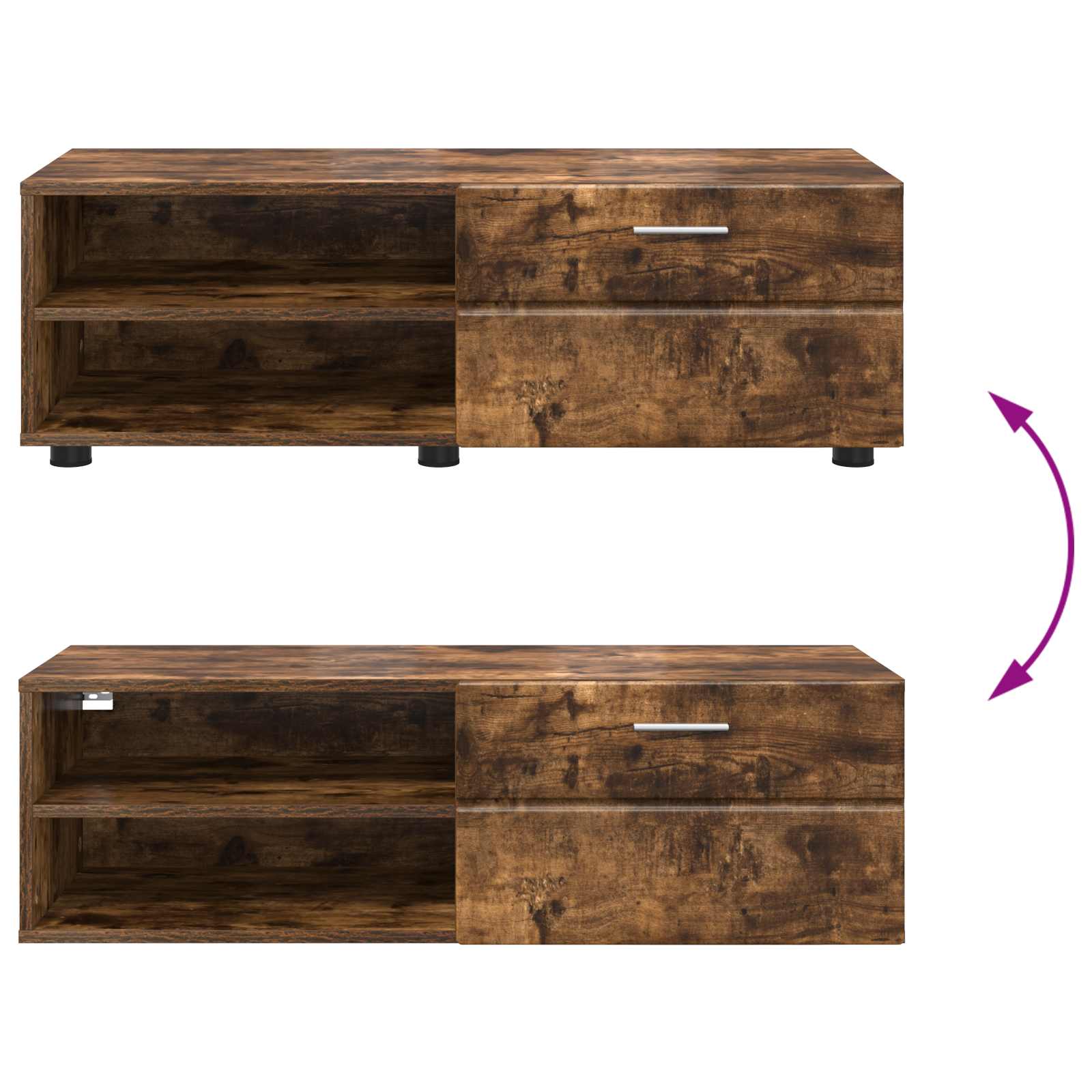 Houten Kast Gerookt eiken 100,5 x 39 x 30 cm Bewerkt hout is nu te koop bij PeponiXL, paradijselijk wonen!