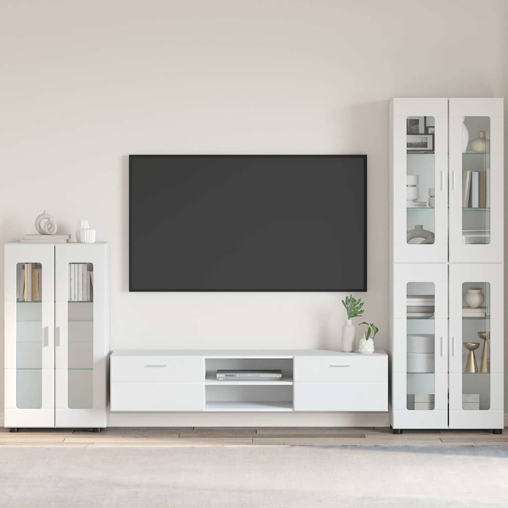 Dressoir met plank FLORIN Wit 55,5 x 29 x 100 cm Bewerkt hout is nu te koop bij PeponiXL, paradijselijk wonen!