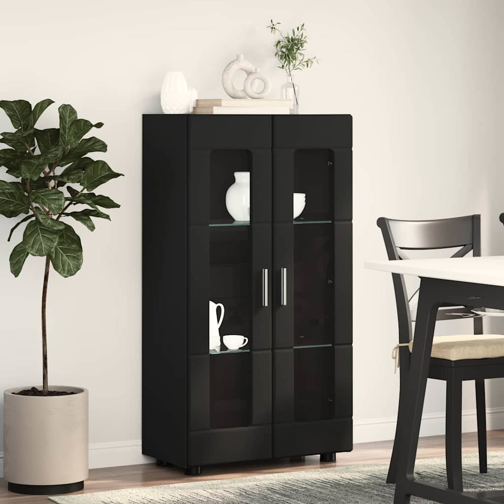 Dressoir met plank FLORIN Zwart 55,5 x 29 x 100 cm Bewerkt hout is nu te koop bij PeponiXL, paradijselijk wonen!